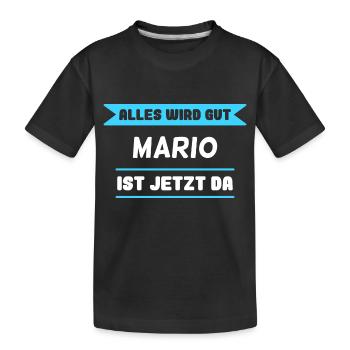 Mario Name Design für stolze Marios - Kinder Premium Bio T-Shirt - Schwarz - Vorne