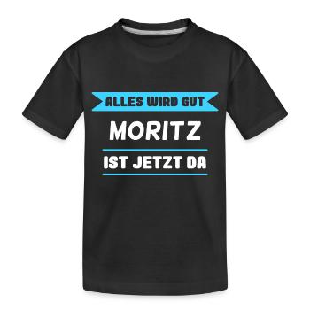 Moritz Name Design für stolze Moritz - Kinder Premium Bio T-Shirt - Schwarz - Vorne