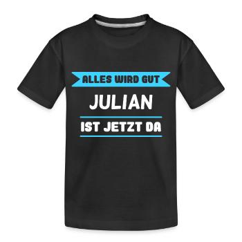 Julian Name Design für stolze Julians - Kinder Premium Bio T-Shirt - Schwarz - Vorne