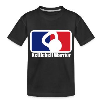 Kettlebell Warrior T-Shirt Design - Kinder Premium Bio T-Shirt - Schwarz - Vorne
