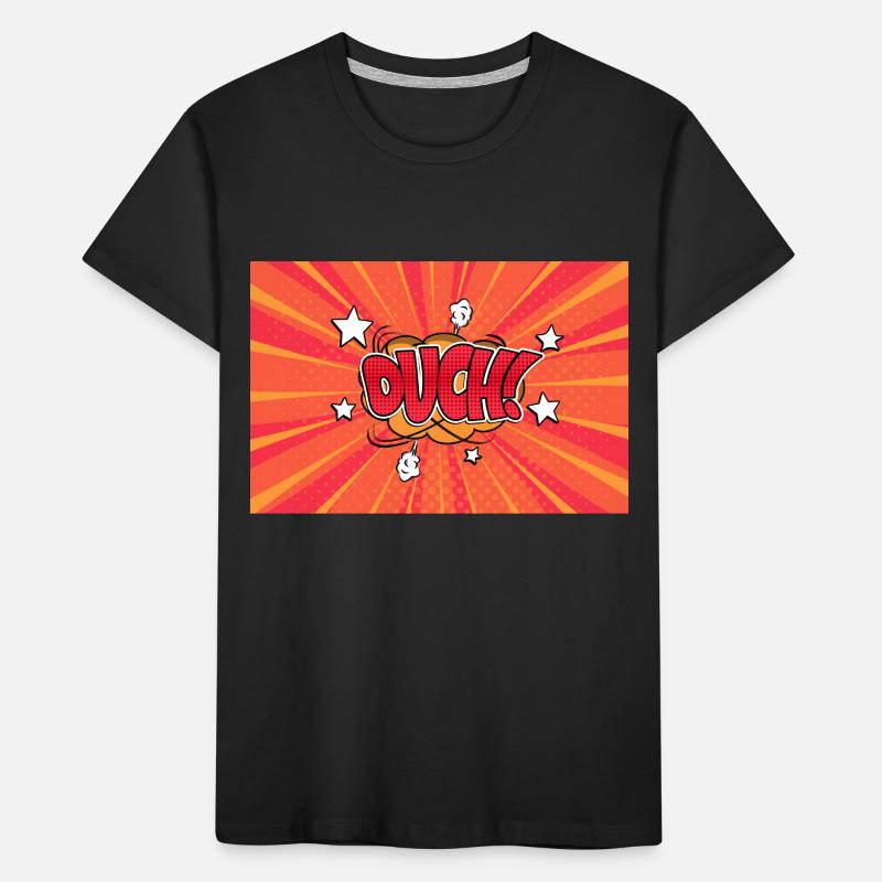 Ouch! Comic Style Bubble Graffiti Lettering Kids' Premium Organic T-Shirt