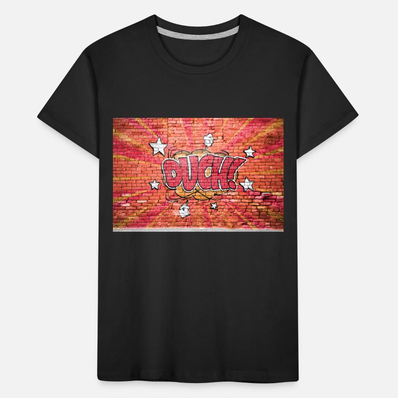 Ouch! Comic Style Bubble Graffiti Lettering Kids' Premium Organic T-Shirt