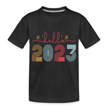 Happy New Year 2023 New Year's Eve Christmas - Kids' Premium Organic T-Shirt - black - Front