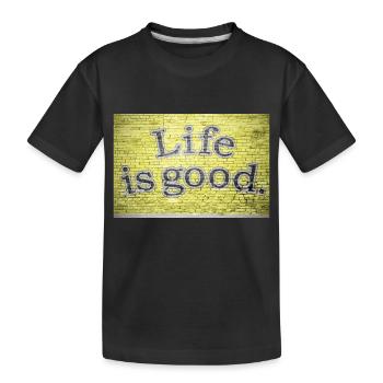 La vie est bonne Graffiti - T-shirt bio Premium Enfant - noir - Devant