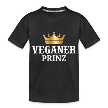 Veganer Prinz - Kinder Premium Bio T-Shirt - Schwarz - Vorne