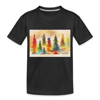 Arbre de Noël artistique - T-shirt bio Premium Enfant - noir - Devant