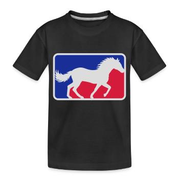 Red Blue Sport Horse - Kids' Premium Organic T-Shirt - black - Front