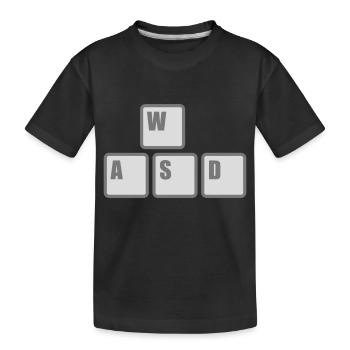 Computer WASD Tastatur Tasten - Kinder Premium Bio T-Shirt - Schwarz - Vorne