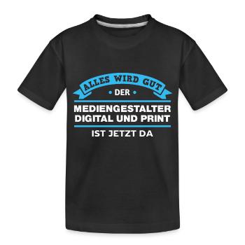 Mediengestalter Digital Print Design für Profis - Kinder Premium Bio T-Shirt - Schwarz - Vorne