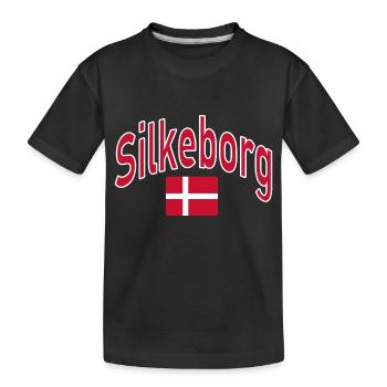 Drapeau de Silkeborg Danemark - T-shirt bio Premium Enfant - noir - Devant