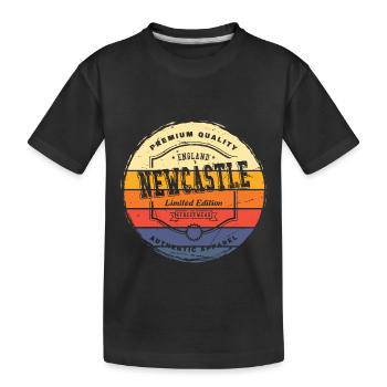 Newcastle England UK City Vintage Retro Skyline - Kids' Premium Organic T-Shirt - black - Front