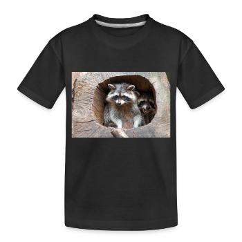 Raton laveur nord-américain (en allemand Waschbär) - T-shirt bio Premium Enfant - noir - Devant