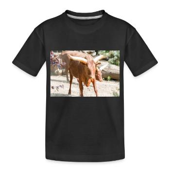 Ankole-Watusi oder Ankole Longhorn Watussirind - Kinder Premium Bio T-Shirt - Schwarz - Vorne
