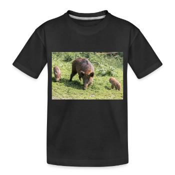 Wildschwein Sus scrofa - Kinder Premium Bio T-Shirt - Schwarz - Vorne