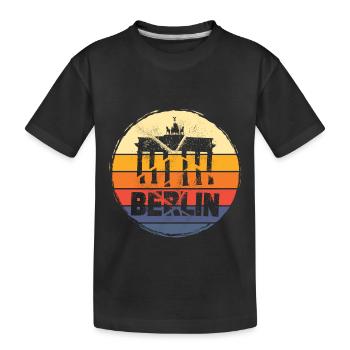 Berlin Allemagne City Skyline Vintage Rétro - T-shirt bio Premium Enfant - noir - Devant