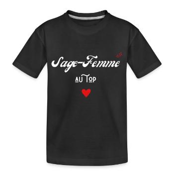 sage-femme au top idée cadeau - T-shirt bio Premium Enfant - noir - Devant