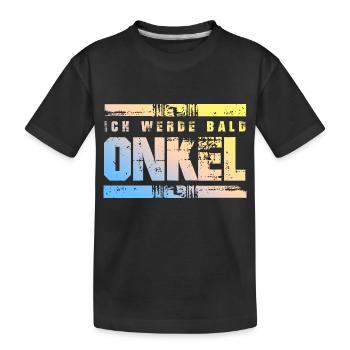 Ich werde Bald Onkel - Kinder Premium Bio T-Shirt - Schwarz - Vorne