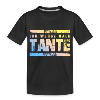 Ich werde Bald Tante - Kinder Premium Bio T-Shirt - Schwarz - Vorne