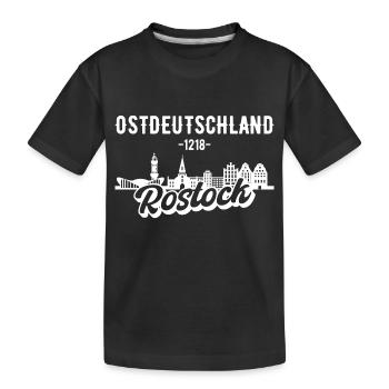 Rostock Ostdeutschland Rostocker Geschenk - Kinder Premium Bio T-Shirt - Schwarz - Vorne