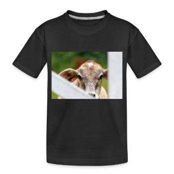 petit veau au doux regard - T-shirt bio Premium Enfant - noir - Devant