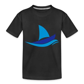 Segelboot - Kinder Premium Bio T-Shirt - Schwarz - Vorne