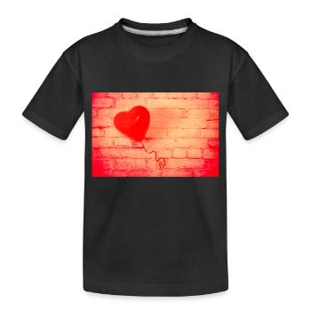 Cœur rouge - T-shirt bio Premium Enfant - noir - Devant
