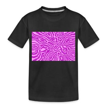 pink waves - Kids' Premium Organic T-Shirt - black - Front