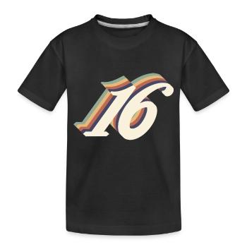 Vintage 16th Anniversary - Kids' Premium Organic T-Shirt - black - Front
