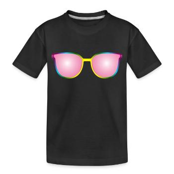 SCHRILLE QUIETSCH BRILLE PINK ROSA - Kinder Premium Bio T-Shirt - Schwarz - Vorne