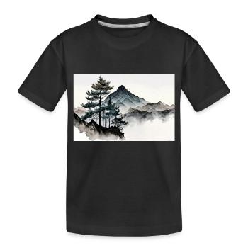 Montagne peinture à l'eau - T-shirt bio Premium Enfant - noir - Devant