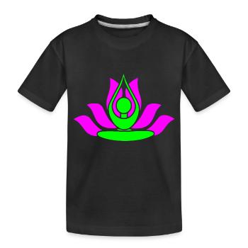 Namaste - Lotusblume - Kinder Premium Bio T-Shirt - Schwarz - Vorne