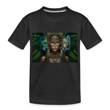 Cadeau de panthère vaudou néo-indien - T-shirt bio Premium Enfant - noir - Devant