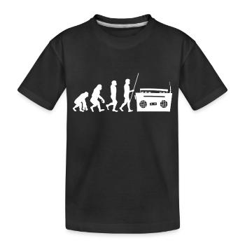 Hip Hop Beat Producer Retro Ghetto Blaster 1990s - Kinder Premium Bio T-Shirt - Schwarz - Vorne