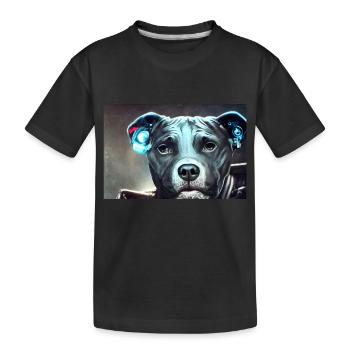 Sci-Fi Pitbull - Kinder Premium Bio T-Shirt - Schwarz - Vorne