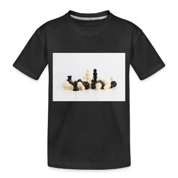 Chess pieces - Kids' Premium Organic T-Shirt - black - Front