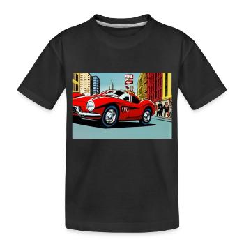 Retro sports car red 1960s - Kids' Premium Organic T-Shirt - black - Front