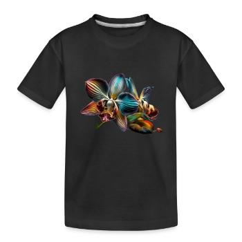 Leuchtende Orchidee Geschenk - Kinder Premium Bio T-Shirt - Schwarz - Vorne