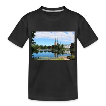 Lac idyllique avec église - T-shirt bio Premium Enfant - noir - Devant