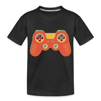 Controller Vintage Retro - Kinder Premium Bio T-Shirt - Schwarz - Vorne