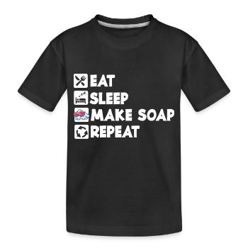 Eat Sleep Repeat Seife Hygiene Seifenherstellung - Kinder Premium Bio T-Shirt - Schwarz - Vorne