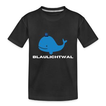 Blaulichtwal, Blaulicht, Blauwal, Geschenk - Kinder Premium Bio T-Shirt - Schwarz - Vorne
