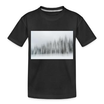 Une rangée de conifères enneigés dans un paysage hivernal en m - T-shirt bio Premium Enfant - noir - Devant