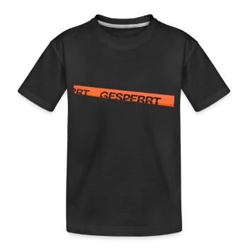 Red barrier tape with no entry to the crime scene - Kids' Premium Organic T-Shirt - black - Front