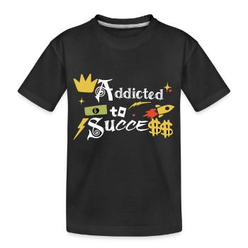 Süchtig nach Erfolg - Kinder Premium Bio T-Shirt - Schwarz - Vorne