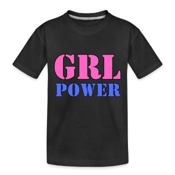 Le pouvoir des filles - T-shirt bio Premium Enfant - noir - Devant