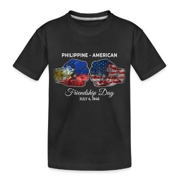 Philippinisch-amerikanischer Freundschaftstag - Kinder Premium Bio T-Shirt - Schwarz - Vorne