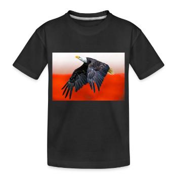 Polish eagle against the background of the national flag. - Kids' Premium Organic T-Shirt - black - Front