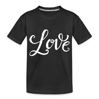 LIEBE - Kinder Premium Bio T-Shirt - Schwarz - Vorne
