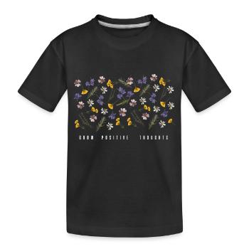 Positive Gedanken wachsen lassen - Kinder Premium Bio T-Shirt - Schwarz - Vorne