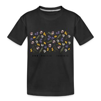 Positive Gedanken wachsen lassen - Kinder Premium Bio T-Shirt - Schwarz - Vorne
